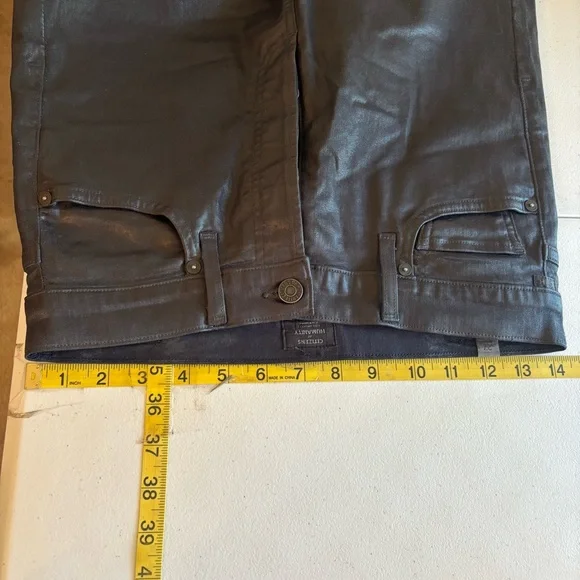 Citizens of Humanity Waxed Olivia Hi Rise Slim Black Shimmery Jeans Pants Sz 27 - Picture 13 of 16